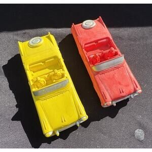 2 Auburn Rubber 1950’s Convertible Cars VTG 6” Inches Cadillac -To1